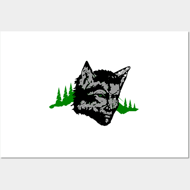 Wolf Man Forest, Camping and Hiking Wall Art by Redmanrooster